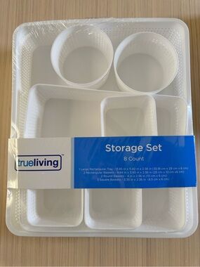 True Living Plastic Storage Tray-Great for Desks, Jewelry, Drawer Organization